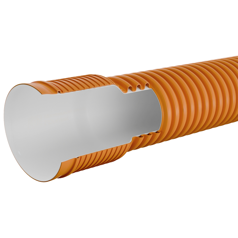 Труба гофрированная ПП FDplast 200х171 SN8 6,3м с раструбом-2