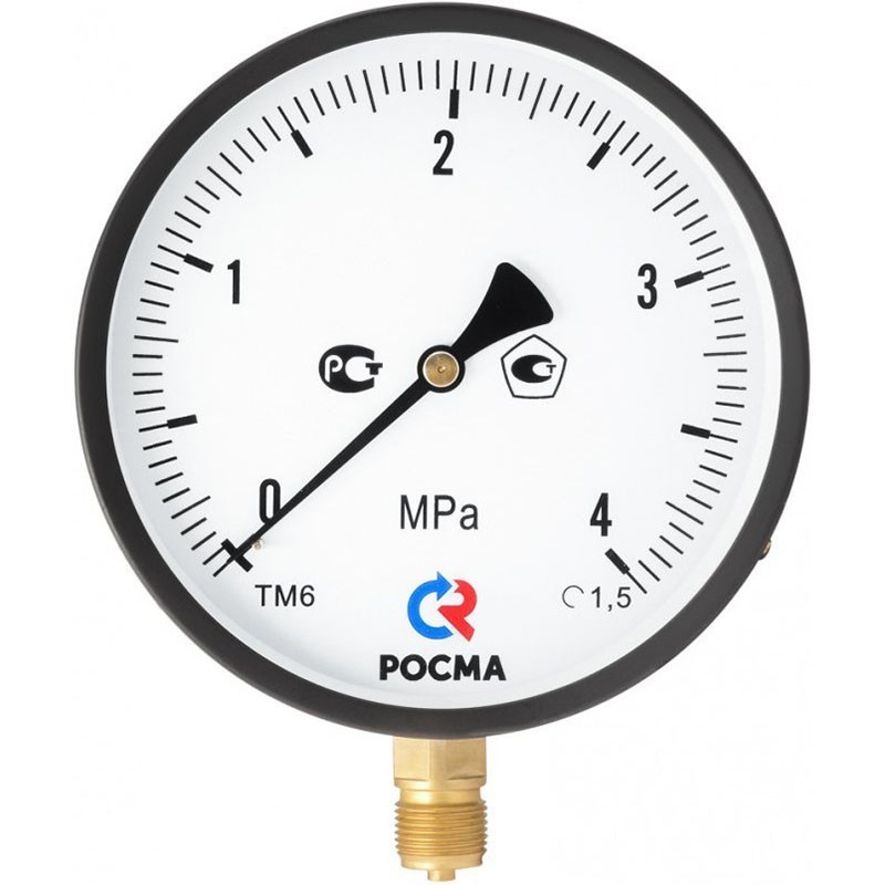 Манометр общетехнический Росма ТМ-610Р.00, до 1,6МПа M20x1,5, 150мм, радиальное присоединение, класс точности 1.0-1