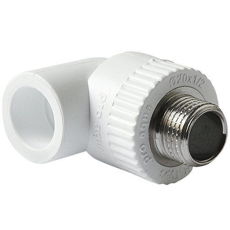 Угольник комбинированный ПП 25-3/4'' PN 25 с наружной резьбой белый Pro Aqua PA27014P-1