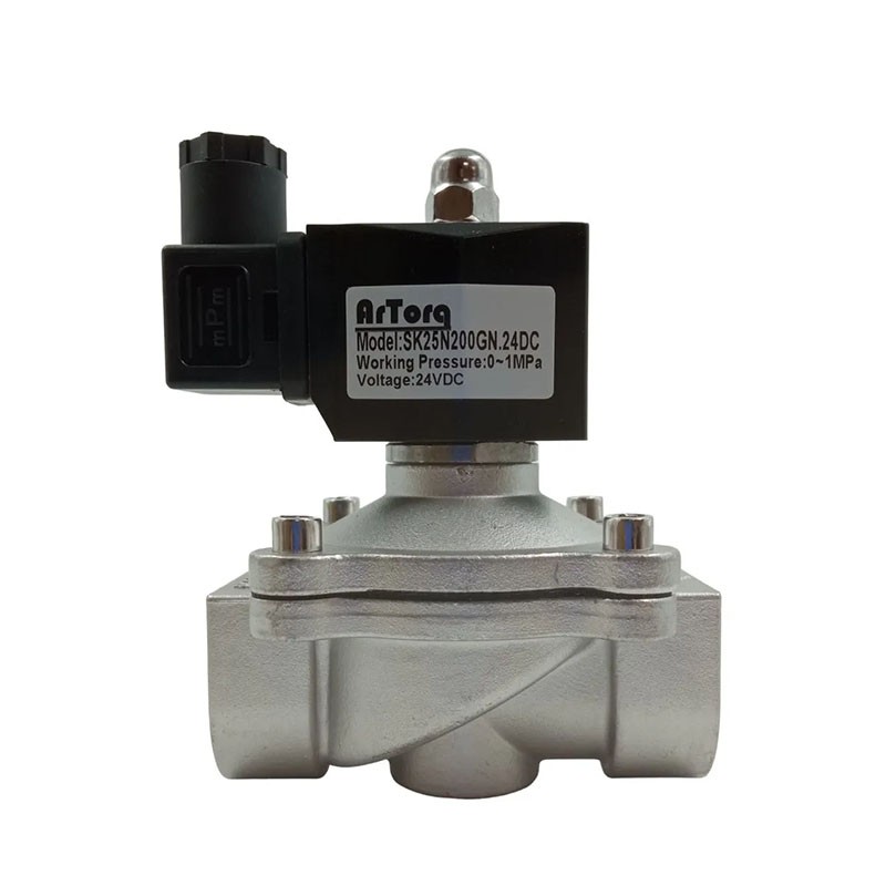 Соленоидный клапан Artorq SK DN 8 PN 10 из нержавеющей стали G-1/4'' нормально закрытый DC24В VITON до 150гр.-1