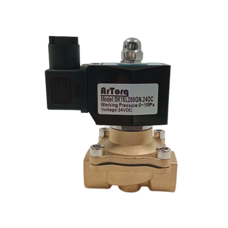 Соленоидный клапан Artorq SK DN 10 PN 10 латунный G-3/8'' нормально закрытый DC24В NBR до 80гр.-1