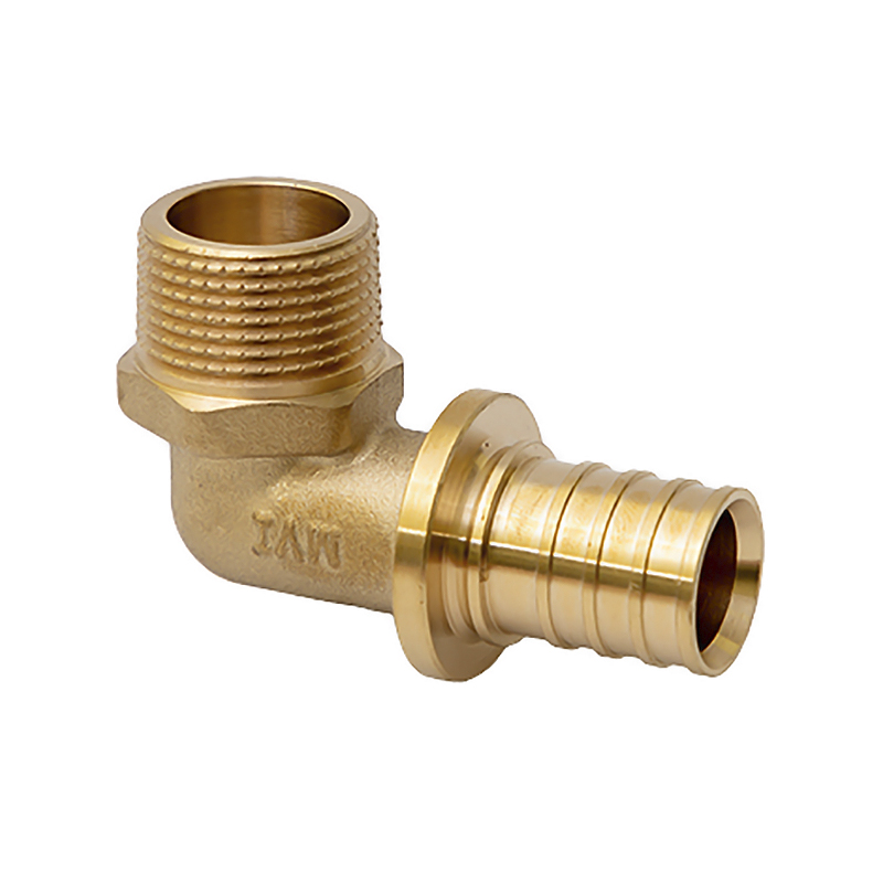 Угольник латунный под надвижную гильзу PEX-НР 16-1/2'' тяжелый MVI SF.632.0404-1