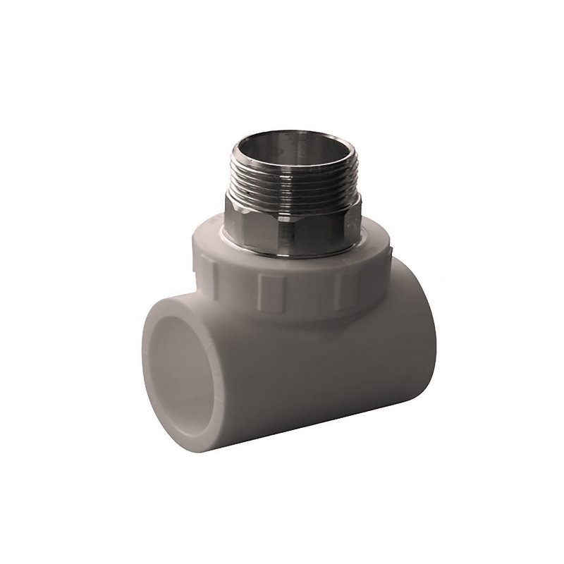 Тройник комбинированный ПП 32-3/4'' PN 25 с наружной резьбой серый