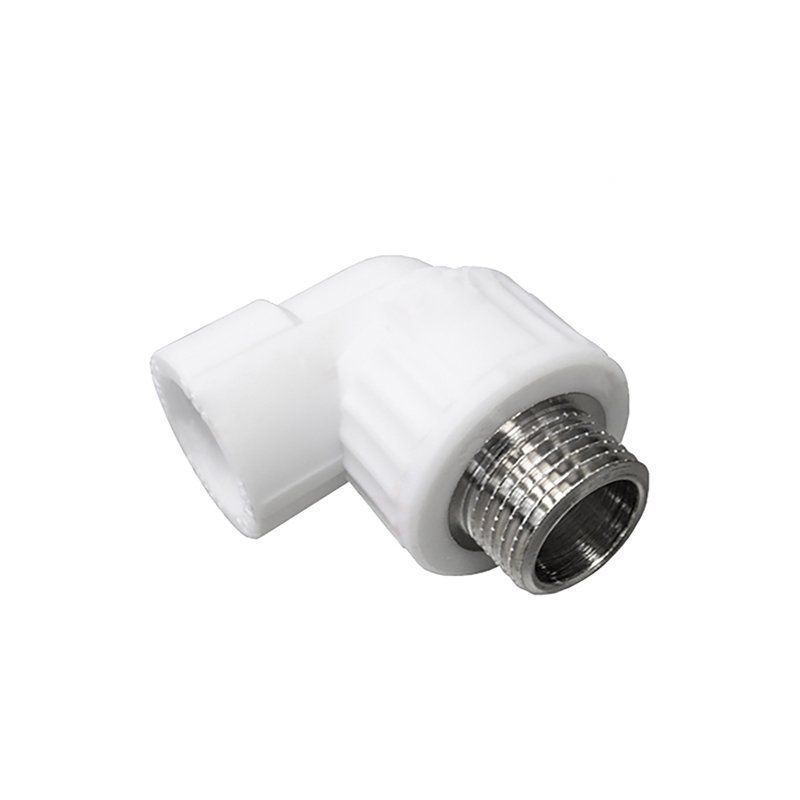Угольник комбинированный ПП 25-3/4'' PN 25 с наружной резьбой белый PlasticPro-1