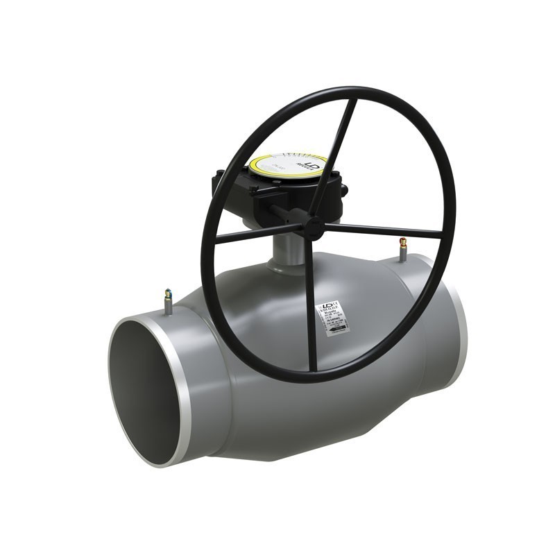 Кран стальной шаровой цельносварной LD Regula, DN 150 PN 25, 360мм, стандартнопроходной, приварной с редуктором-1