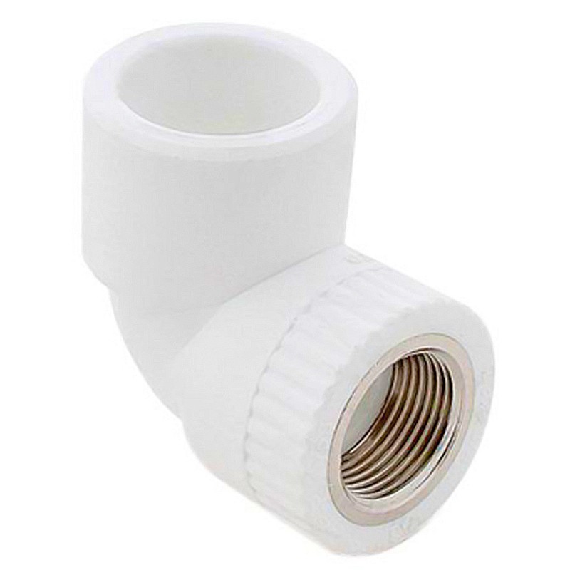 Угольник комбинированный ПП 25-1/2'' PN 25 с внутренней резьбой белый РТП 10792-1