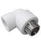 Угольник комбинированный ПП 20-1/2'' PN 25 с наружной резьбой белый VALFEX  купить в Новосибирске | "Проконсим"