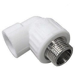 Акция! Угольник комбинированный ПП 32-3/4'' PN25, с наружной резьбой, белый, Valfex 10126132 (251311409) со склада Проконсим в Новосибирске