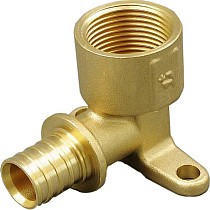 Угольники латунные установочные для PEX труб DN 16-25 PN 10 под надвижную гильзу с внутренней резьбой ONE PLUS купить в Новосибирске | "Проконсим"