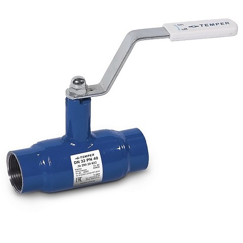 Кран стальной шаровой DN 15-10 PN40 100мм муфта-муфта с ручкой Temper купить в Новосибирске | "Проконсим"