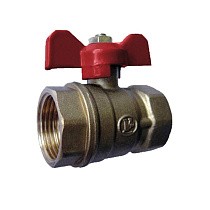 Краны латунные шаровые 11Б27п1 DN 20-32 PN 16 однотипные бабочка муфта-муфта купить в Новосибирске | "Проконсим"