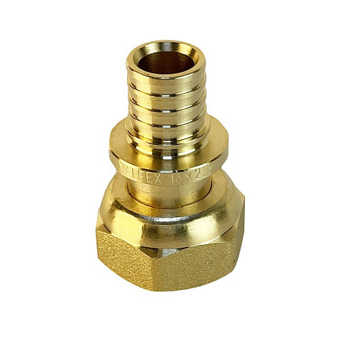 Муфта латунная для PEX труб 16-1/2'' PN 16 S-2,2мм переходная  с накидной гайкой Valfex VF.422.AF купить в Новосибирске | "Проконсим"