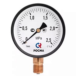  Мановакуумметр Росма ТМВ-510Р.05 общетехнический, 100мм, -0.1-0.3МПа, резьба M20x1,5, с электронной приставкой тип V, радиальный, класс точности 1,5 (930099086) со склада Проконсим в Новосибирске