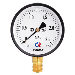  Манометр общетехнический Росма ТМ-510Р.00, до 2,5МПа M20x1,5, 100мм, радиальное присоединение, класс точности 1.0 (930091348) со склада Проконсим в Новосибирске