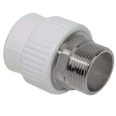Муфта комбинированная ПП 32-1'' PN 25 под ключ с наружной резьбой белая VALFEX  купить в Новосибирске | "Проконсим"