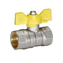 Краны латунные шаровые газовые DN 15-32 PN 25-40 никелированные бабочка муфта-муфта Temper серия 83 ГОСТ Р 59553 купить в Новосибирске | "Проконсим"