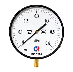  Манометр Росма ТМ-810Р.00 котловый, 250мм, 0-0.25МПа, резьба M20x1,5, радиальный, класс точности 1,5 (930093048) со склада Проконсим в Новосибирске