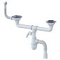 сифон для двойной мойки Unicorn В731VР, 40х50 гибкий отвод, 3 1/2'' х40 с отводом для стиральной машины, круглый перелив купить в Новосибирске | "Проконсим"