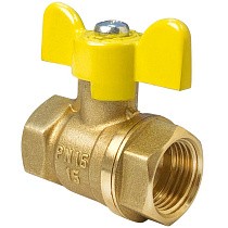Краны латунные шаровые газовые 11Б27фтМ DN 15-32 PN 40 бабочка муфта-муфта Valfex.277.LB3 купить в Новосибирске | "Проконсим"