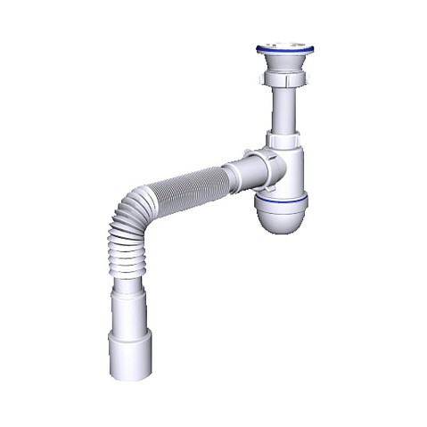 Сифон для умывальника-мойки бутылочный АНИ C0115 1 1/2 с гибкой трубой 40/50 купить в Новосибирске | "Проконсим"