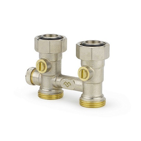 Узелы нижнего подключения VARMEGA VM138 DN20 прямой однотрубный 3/4''x3/4'' евроконус, с байпасом муфта-штуцер купить в Новосибирске | "Проконсим"