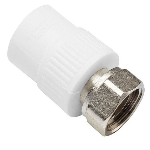 Муфта комбинированная ПП 25-3/4'' PN 25 с накидной гайкой белая VALFEX  купить в Новосибирске | "Проконсим"