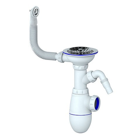 Сифон для мойки Unicorn В431VP, без отвода, 3 1/2'' х40 с отводом для стиральной машины, круглый перелив купить в Новосибирске | "Проконсим"