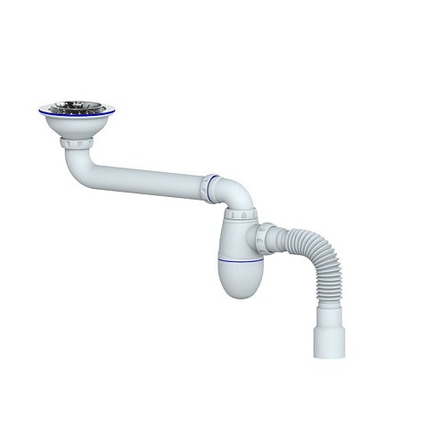 Сифон для умывальника Unicorn ВС21, 40х50 гибкий отвод, 3 1/2'' х40 чаша из нержавеющей стали купить в Новосибирске | "Проконсим"