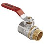 Кран латунный шаровой MVI AquaHit BV.312.04 DN 50 PN 25 рычаг муфта-штуцер полнопроходной никелированный