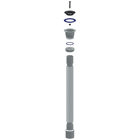 Сифон гофрированный Unicorn D240, 40х50 гибкий отвод, 1 1/2'' х40 чашка из нержавеющей стали, 1500мм купить в Новосибирске | "Проконсим"