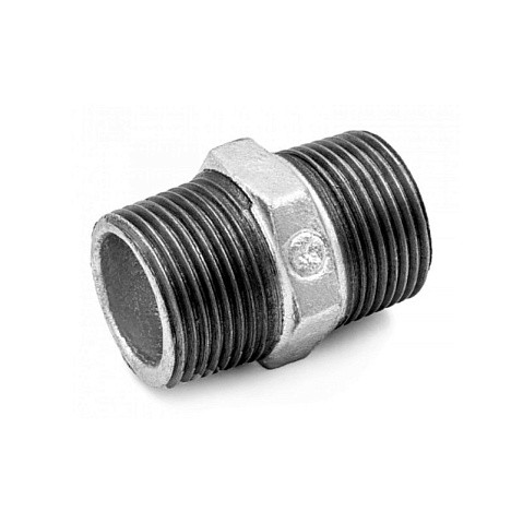 Ниппель чугунный DN 15-50 PN 16 оцинкованный штуцер-штуцер Fittex Plus купить в Новосибирске | "Проконсим"