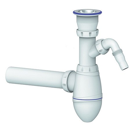 Сифон для умывальника Unicorn А310V, 40х40 прямой отвод, 1 1/2'' х40 чаша из нержавеющей стали с отводом для стиральной машины купить в Новосибирске | "Проконсим"