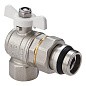 Кран латунный шаровой MVI BV.523 DN 20 PN 40 угловой с уплотнением никелированный полнопроходной американка купить в Новосибирске | "Проконсим"