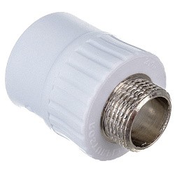  Муфта комбинированная ПП 20-1/2'' PN25, с наружной резьбой, белая, РосТурПласт 10662 10662 (251210503) со склада Проконсим в Новосибирске