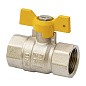 Кран латунный шаровой газовый MVI BV.813 DN 20 PN 25 никелированный полнопроходной муфта-муфта бабочка купить в Новосибирске | "Проконсим"