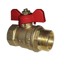Краны латунные шаровые 11Б27п1 DN 15-32 PN 16 однотипные бабочка муфта-штуцер купить в Новосибирске | "Проконсим"