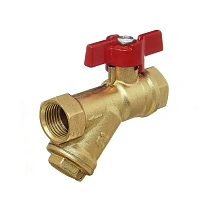 Краны латунные шаровые DN 15-20 PN 25 с фильтром бабочка муфта-муфта БАЗ КФ.А30.1 купить в Новосибирске | "Проконсим"