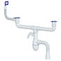 сифон для двойной мойки Unicorn В747V, 40х50 гибкий отвод, 1 1/2'' х40 с отводом для стиральной машины, прямоугольный перелив купить в Новосибирске | "Проконсим"