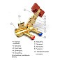 Клапан балансировочный STAD.BY-1-32, DN 32 PN 16 наклонный, латунный Kv 12,83 м3/ч с измерительными ниппелями, дренажный купить в Новосибирске | "Проконсим"