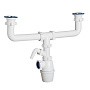 Сифон для двойной мойки бутылочный ORIO K-4059 1 1/2 выпуски нж D70, с 1 отводом купить в Новосибирске | "Проконсим"