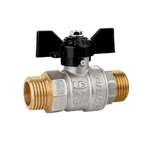 Краны латунные шаровые DN 15-25 PN 40 никелированные бабочка штуцер-штуцер LD Pride 47.304 купить в Новосибирске | "Проконсим"