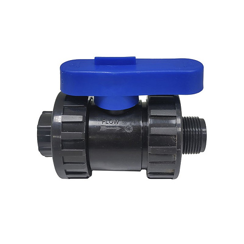 Кран шаровой компрессионный ПНД DN 25 PN 16 наружная резьба -1/2'' внутренняя резьба -3/4'' обжимной для ПЭ труб Кудиновский трубный завод купить в Новосибирске | "Проконсим"