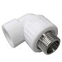 Угольник комбинированный ПП 20-1/2'' PN 25 с наружной резьбой белый VALFEX  купить в Новосибирске | "Проконсим"