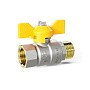 Кран латунный шаровой LD Pride GAS DN15 PN 40 никелированный бабочка муфта-штуцер купить в Новосибирске | "Проконсим"