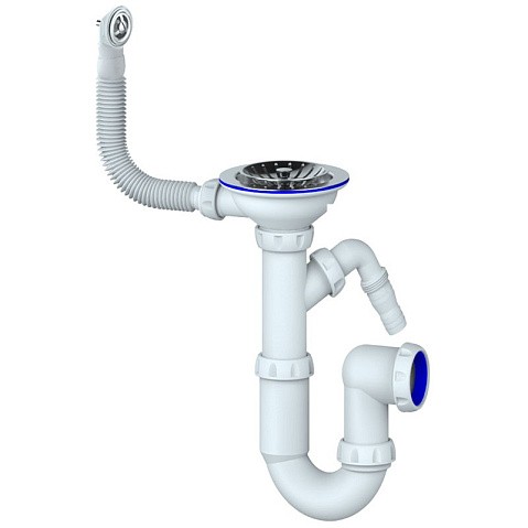 Сифон для мойки Unicorn Y431V, 3 1/2'' х40 без отвода, чаша из нержавеющей стали с отводом для стиральной машины, круглый перелив купить в Новосибирске | "Проконсим"