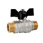 Кран латунный шаровой LD Pride 47.304 DN 20 PN 40 никелированный штуцер-штуцер бабочка купить в Новосибирске | "Проконсим"