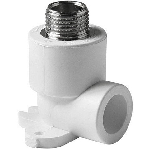 Угольник установочный ПП 20-1/2'' PN 25 с наружной резьбой белый Pro Aqua PA28108P купить в Новосибирске | "Проконсим"