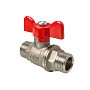 Кран латунный шаровой Valfex.219.NB1 11Б27фт1М DN 15 PN 40 никелированный штуцер-штуцер бабочка купить в Новосибирске | "Проконсим"