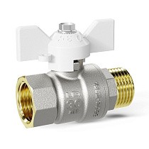 Краны латунные шаровые DN 15-32 PN 25-40 никелированные бабочка белая муфта-штуцер LD Pride 47.302 купить в Новосибирске | "Проконсим"