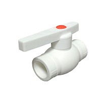 Краны шаровые ПП DN 20-63 PN 25 с металлическим шаром белые Valfex купить в Новосибирске | "Проконсим"